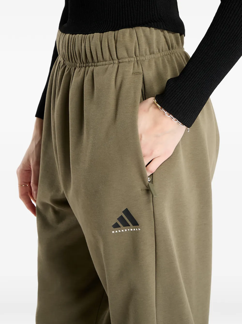 adidas Basketbal fleece trainingsbroek Groen