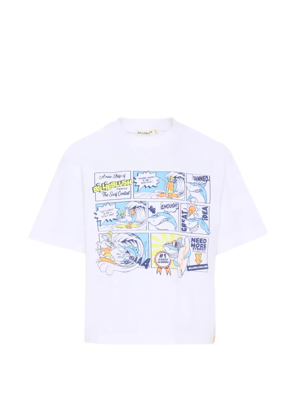 Billieblush comic-print short-sleeve T-shirt - Bianco
