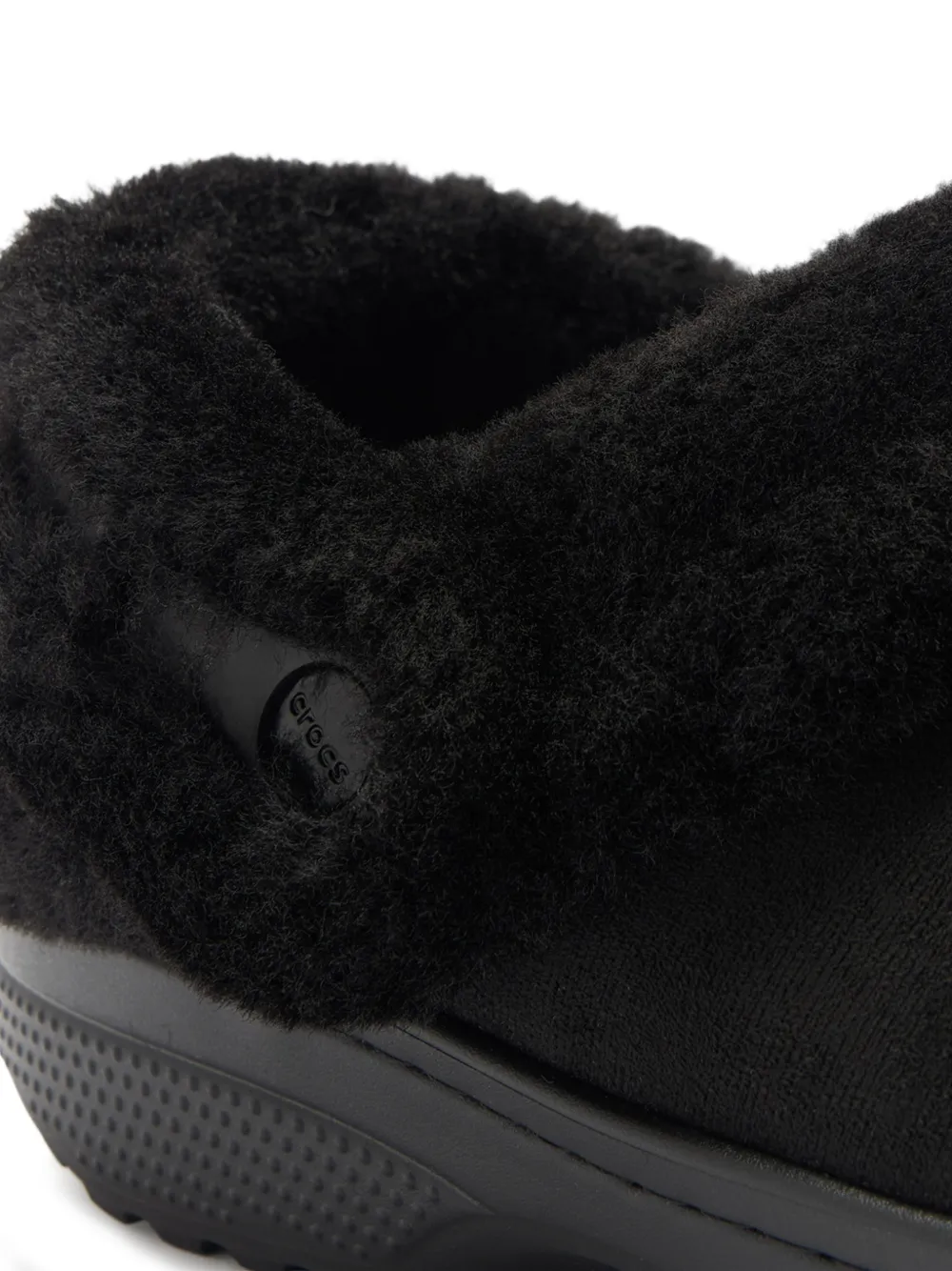 Crocs Classic Unfurgettable Clog slippers met imitatiebont Zwart