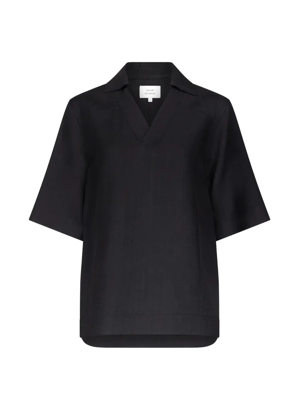 LouLou de Saison Top oversize con scollo a V - Nero
