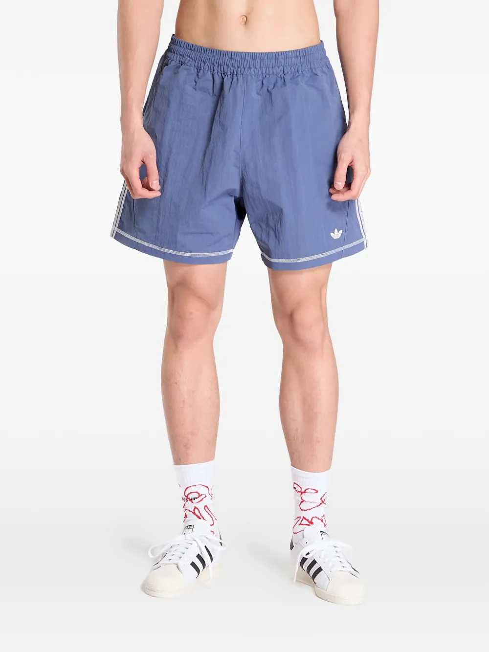adidas Long Beach elasticated-waistband shorts - Blu