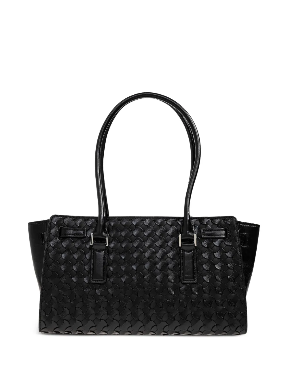  Michael Michael Kors Hamilton Moderne Leather Shoulder Bag - Black 
