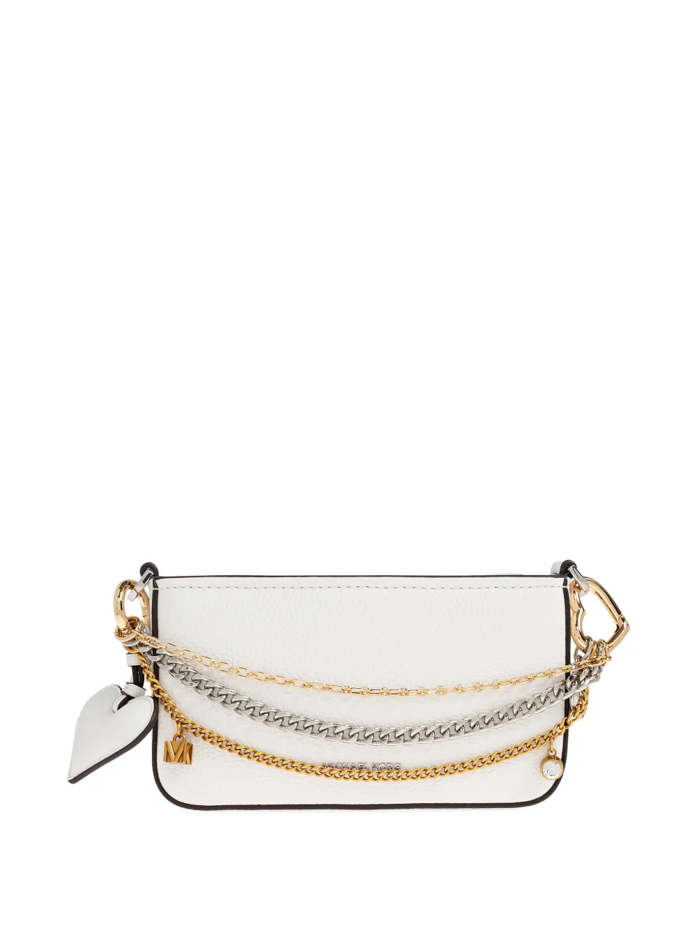 Michael Michael Kors heart-charm chain shoulder bag - Bianco