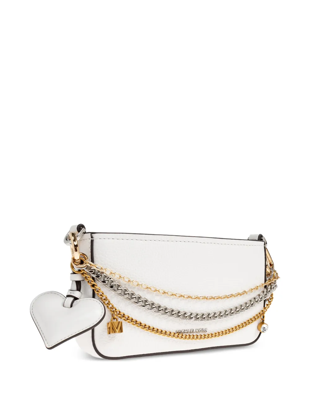 Michael Kors Schoudertas met hart-bedel en ketting Wit