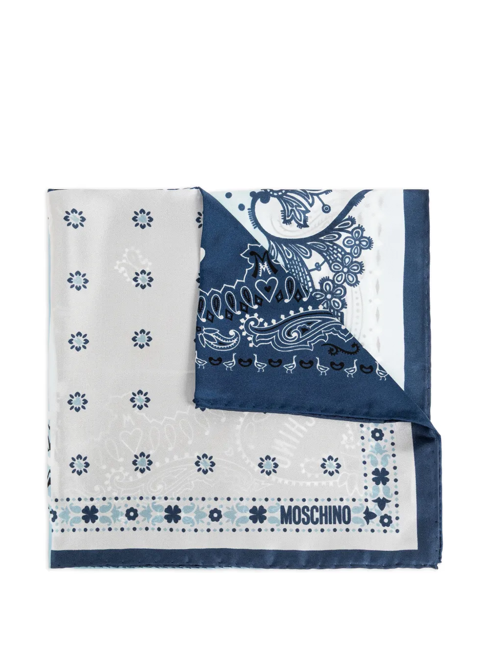 Moschino paisley floral pocket square - Nude