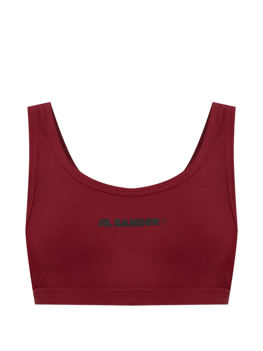 Jil Sander logo-print scoop-neck bra - Rosso