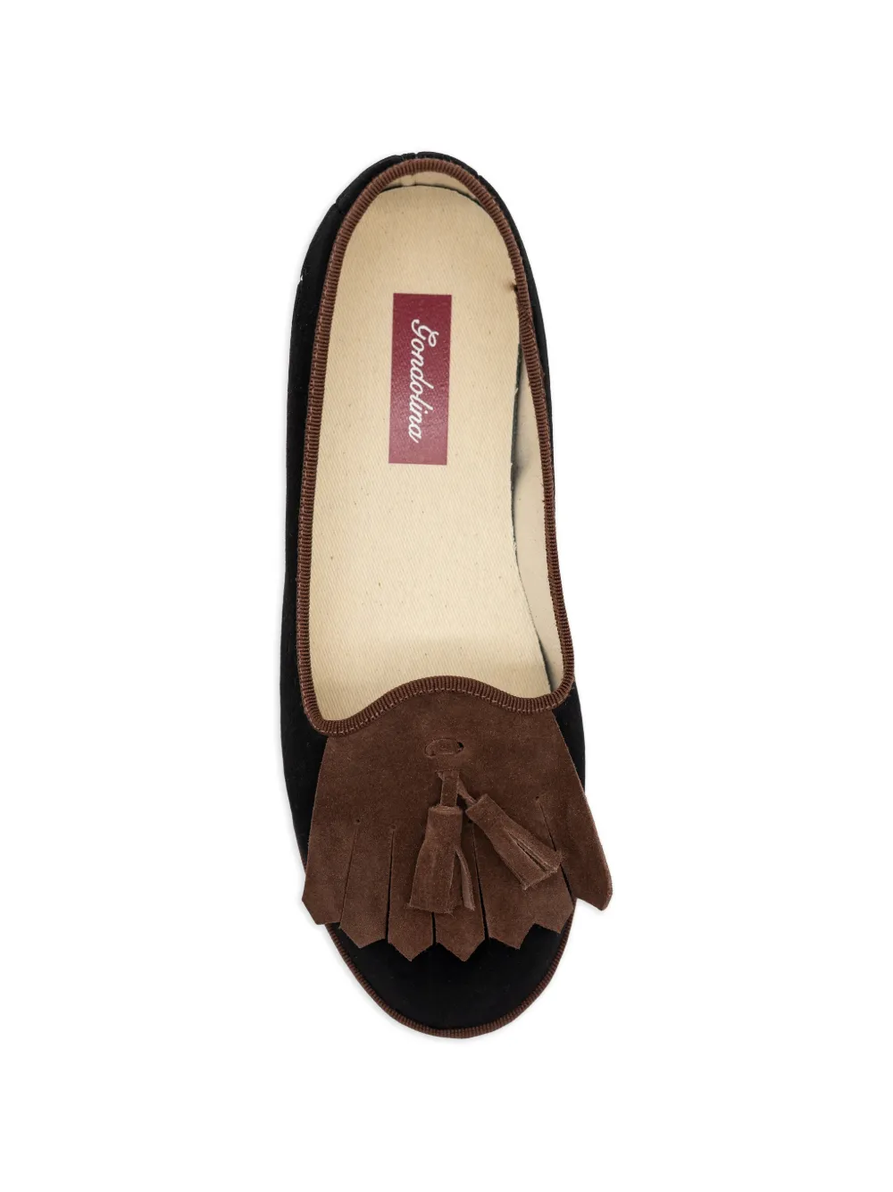 Gondolina Falzarego loafers met kwastje en franje Zwart