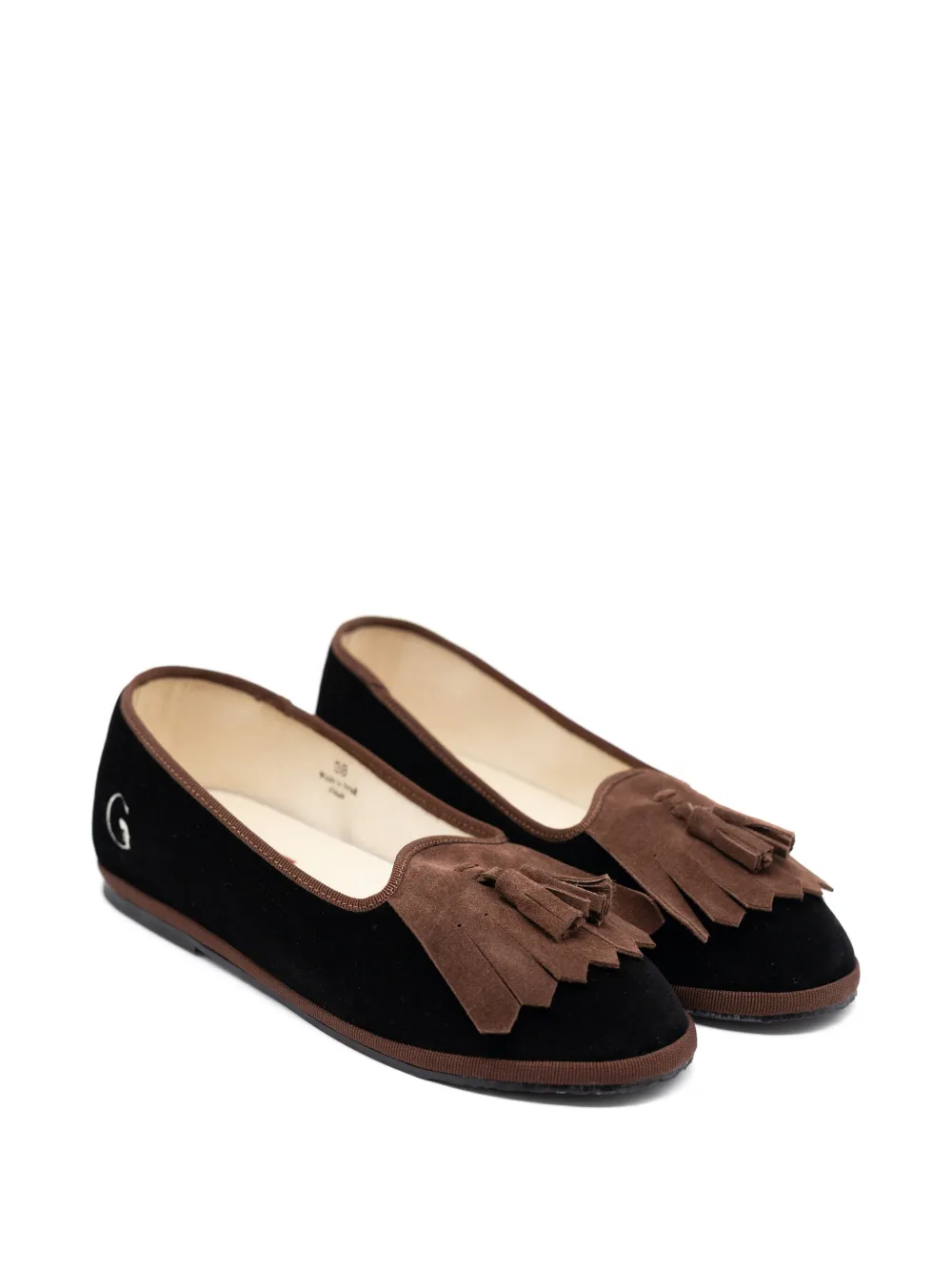 Gondolina Falzarego loafers met kwastje en franje Zwart