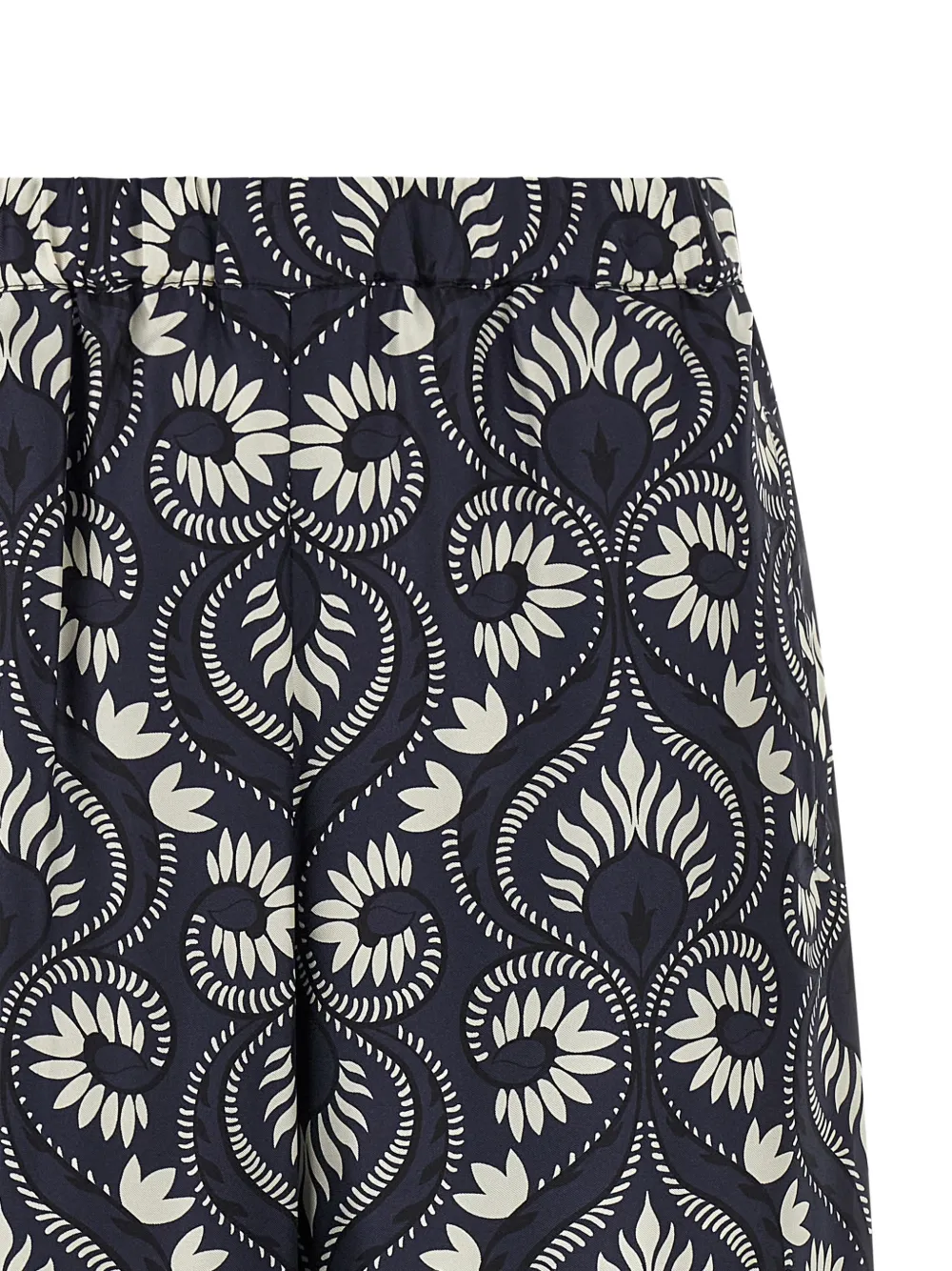  Weekend Max Mara Motif Print Palazzo Pants - Blue 