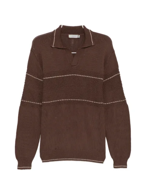 Canali striped V-neck jumper