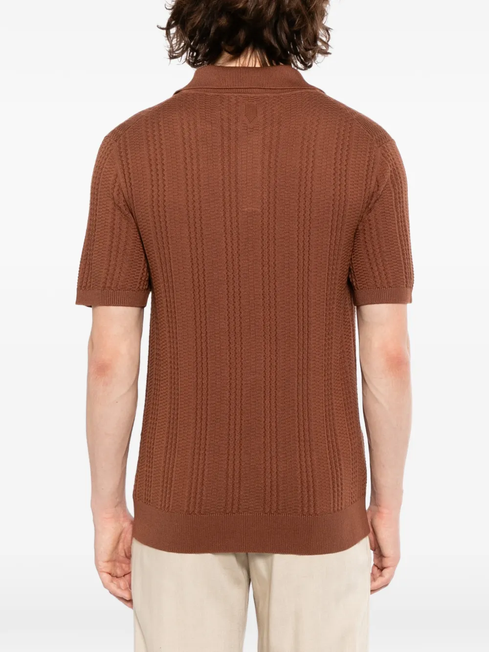 Canali Top met textuur Bruin