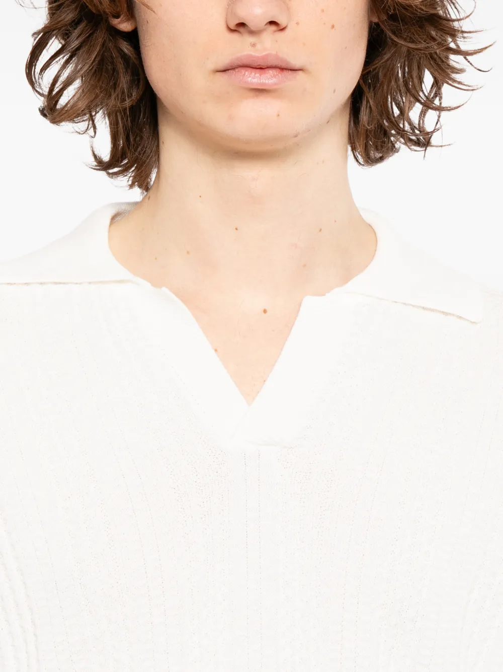 Canali Top met textuur Wit