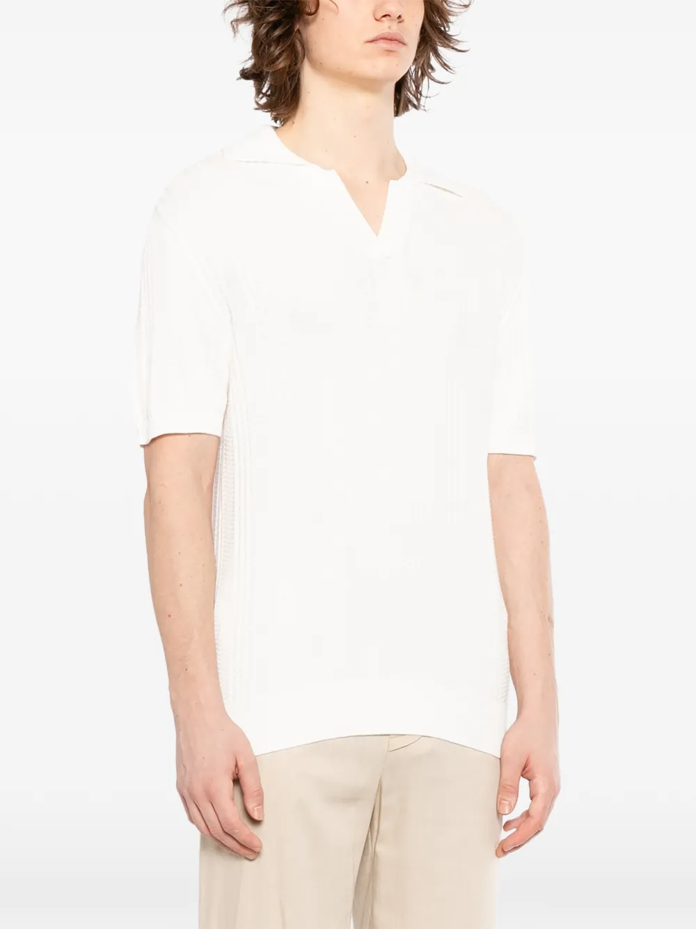  Canali Textured Top - White 