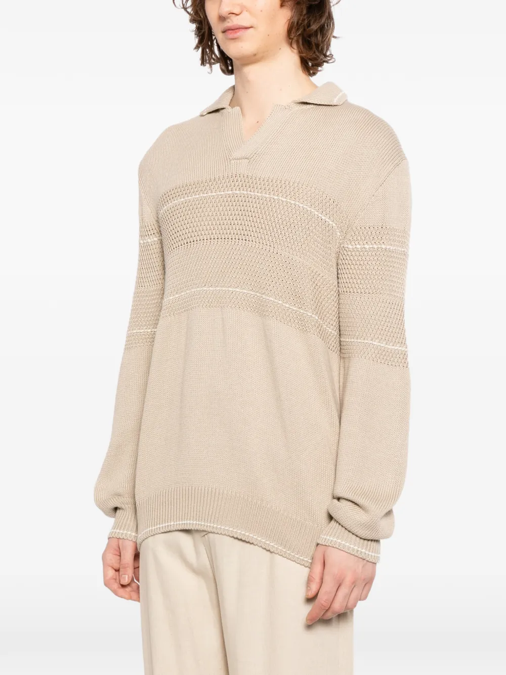 Canali Trui met jacquard Beige