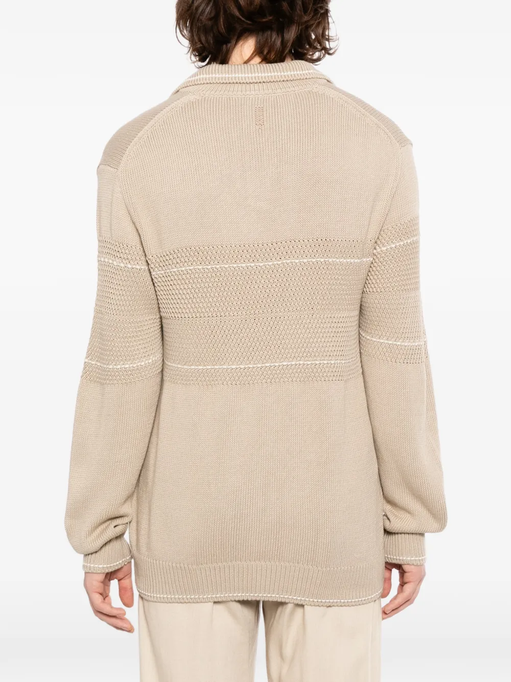 Canali Trui met jacquard Beige