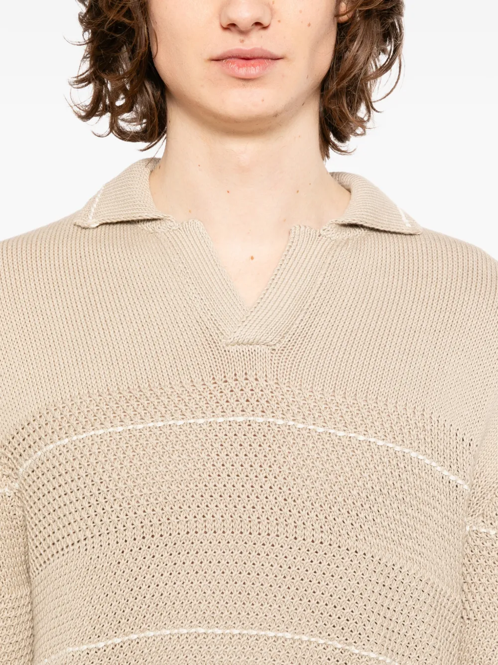 Canali Trui met jacquard Beige