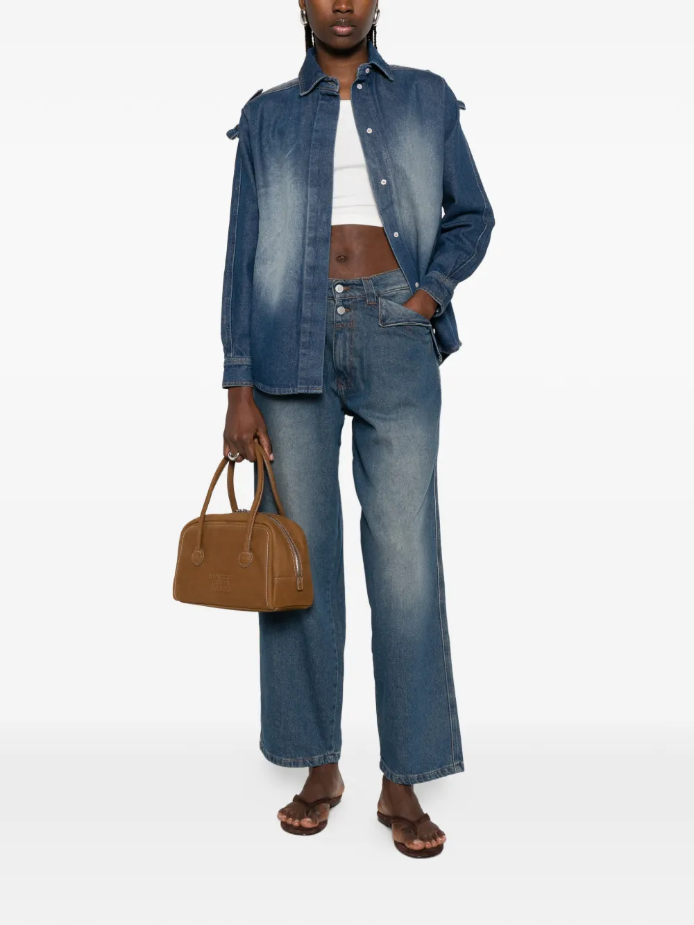  Gimaguas Shoulder-tab Buttoned Shirt - Blue 