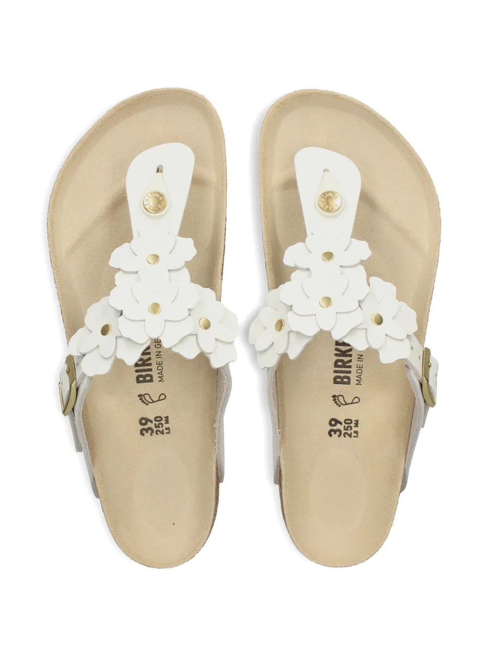 Birkenstock Gizeh Flower sandalen Wit