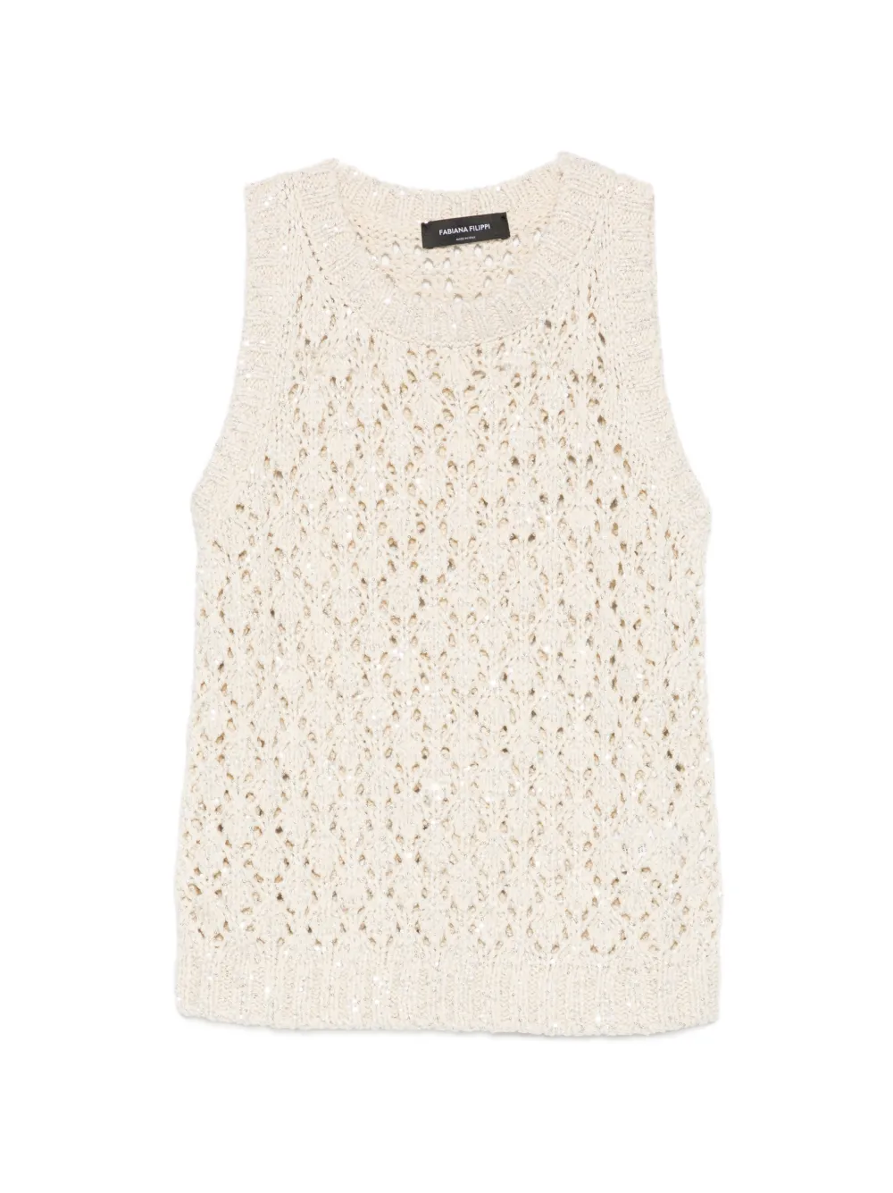 Fabiana Filippi sequin-embellished open-knit vest - Toni neutri