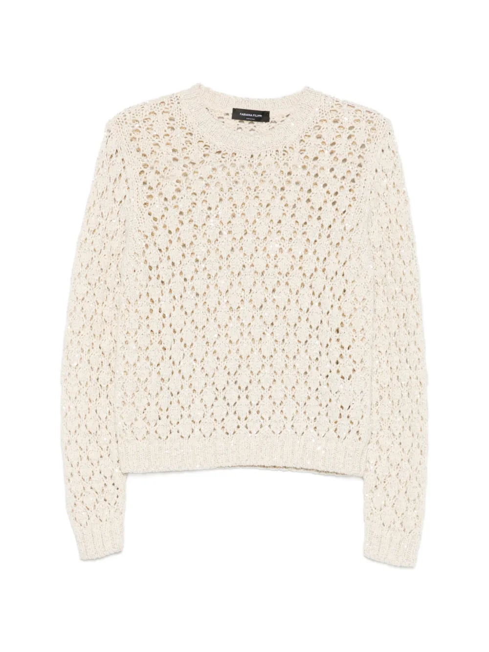 Fabiana Filippi open-knit crew-neck sweater - Toni neutri