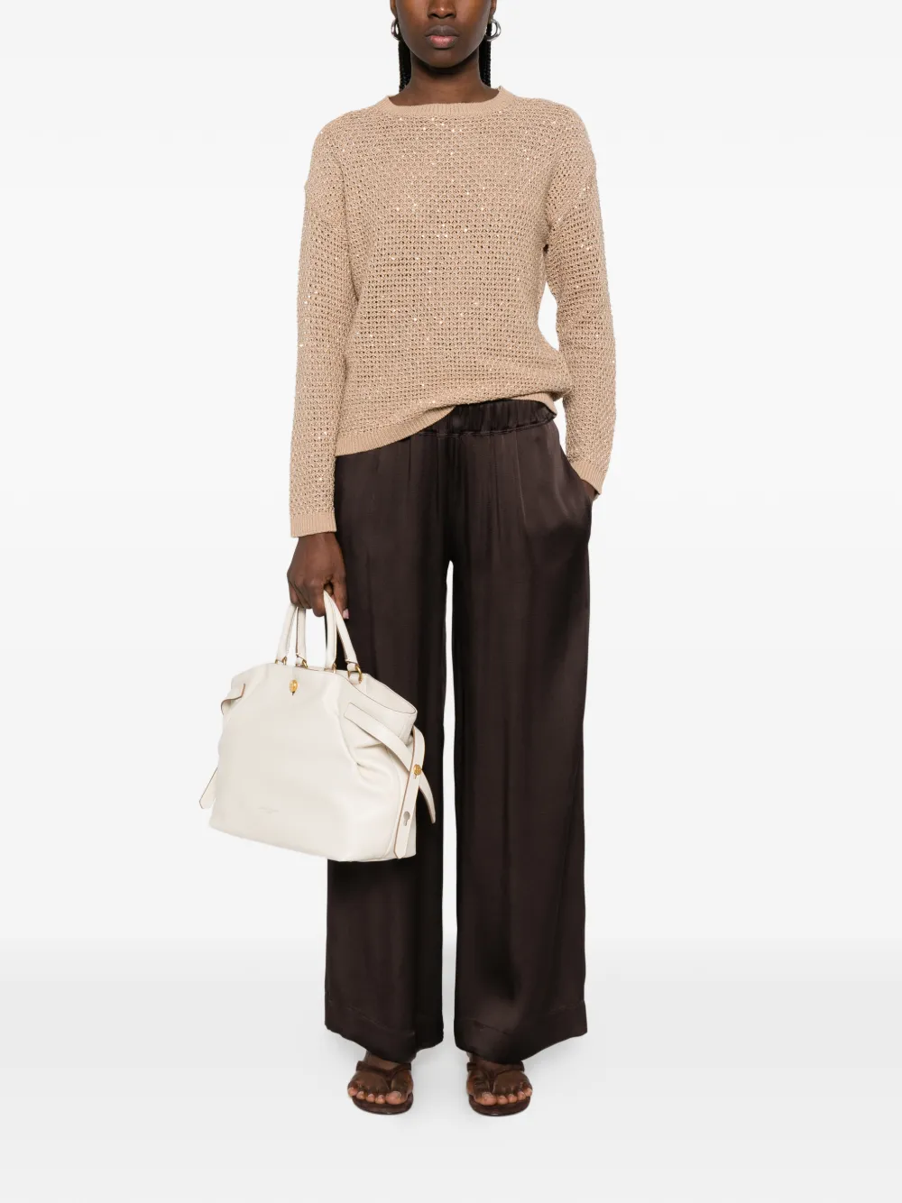 Fabiana Filippi Opengebreide trui Beige