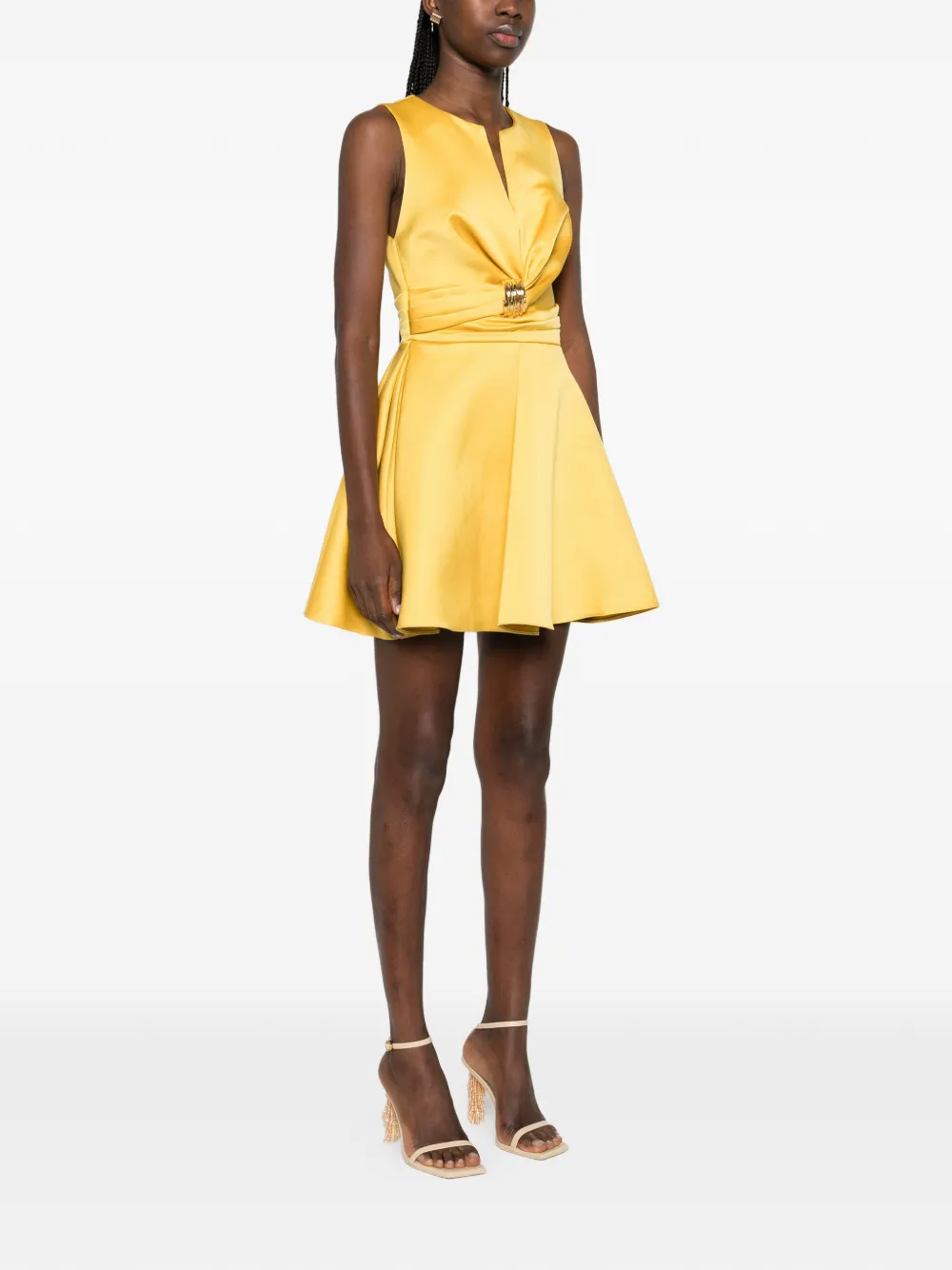 Elisabetta Franchi Mini-jurk met geknoopt detail Geel