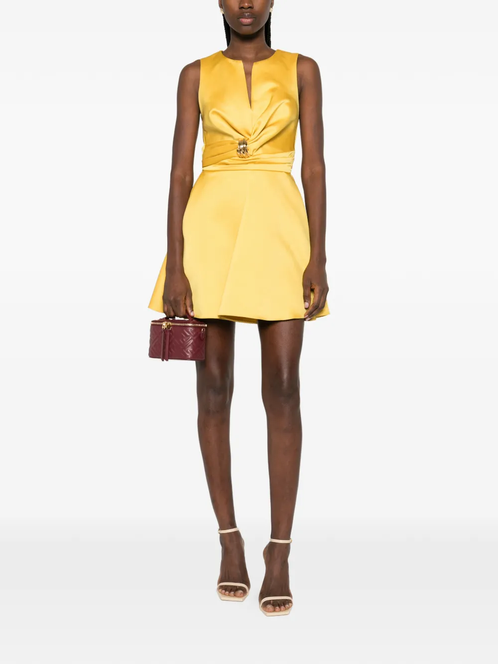 Elisabetta Franchi Mini-jurk met geknoopt detail Geel