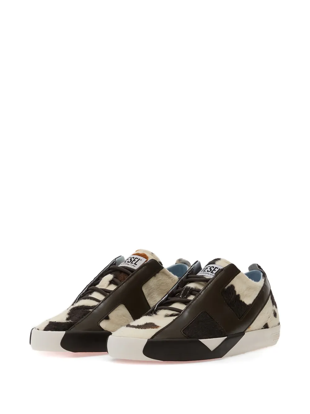 Diesel S-Slante-D Low sneakers met dierenprint Beige