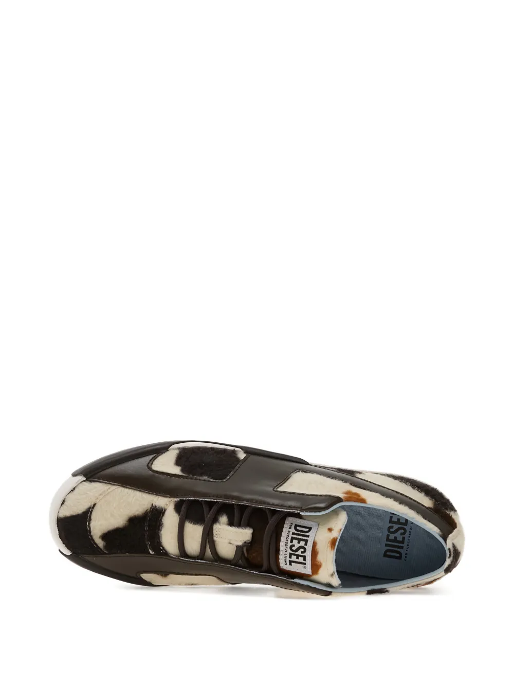 Diesel S-Slante-D Low sneakers met dierenprint Beige