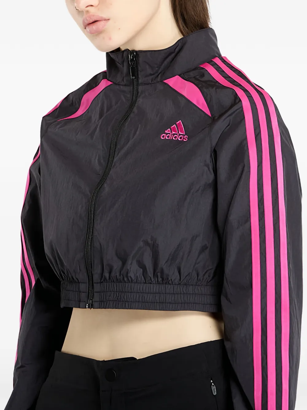 adidas Teamgeist Adicolor cropped trainingsjack met rits Zwart