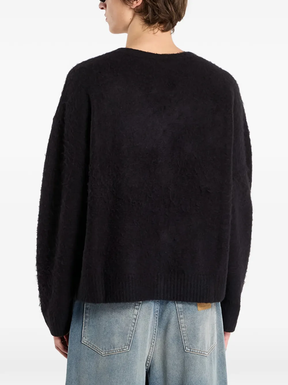  Represent Textured Knit V-neck Cardigan - Black 