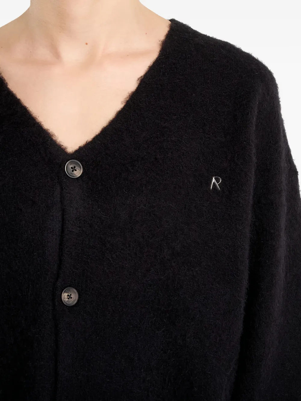 Represent Gebreid vest met textuur en V-hals Zwart