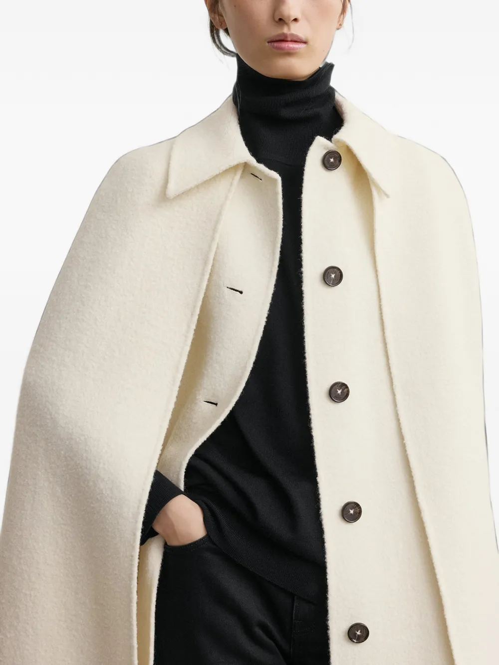 TOTEME Cape met franje Beige