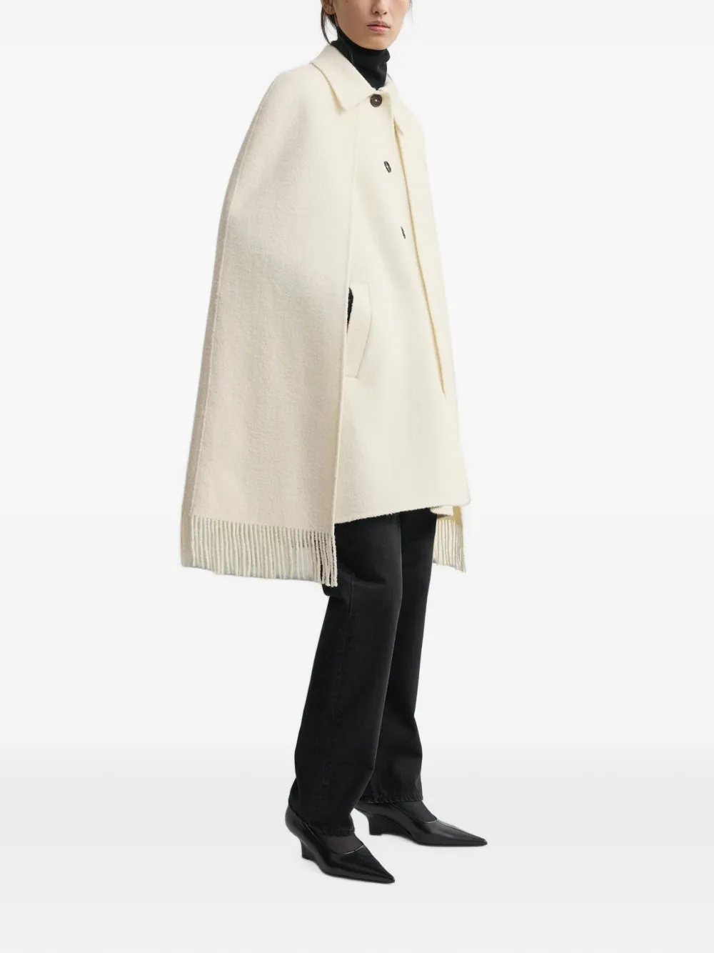 TOTEME Cape met franje Beige