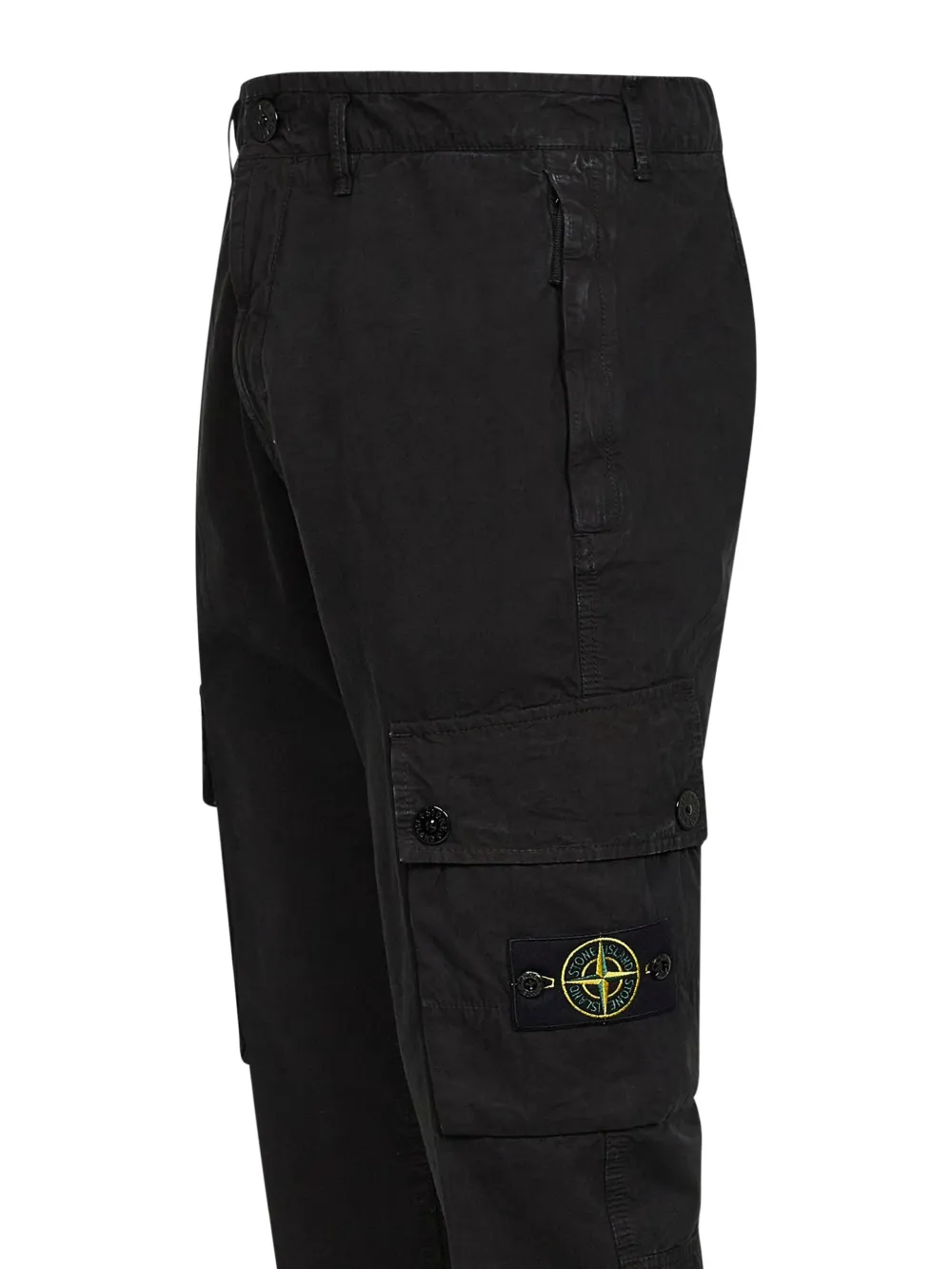 Stone Island 3100053 cargo broek van biologisch katoenen canvas Zwart