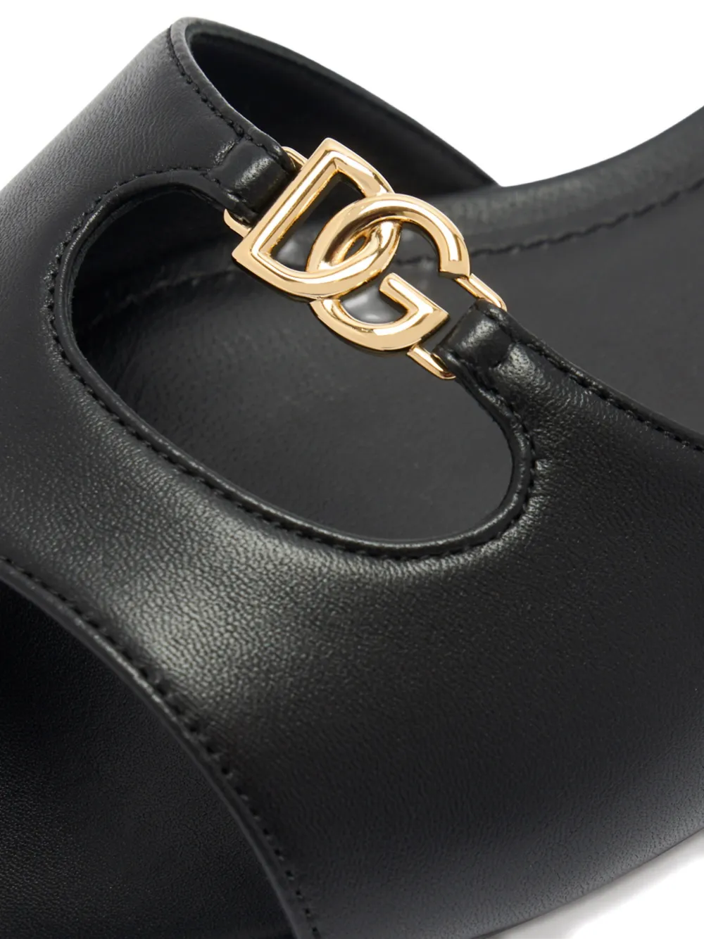 Dolce & Gabbana Lollo logo-plaque sandals Zwart