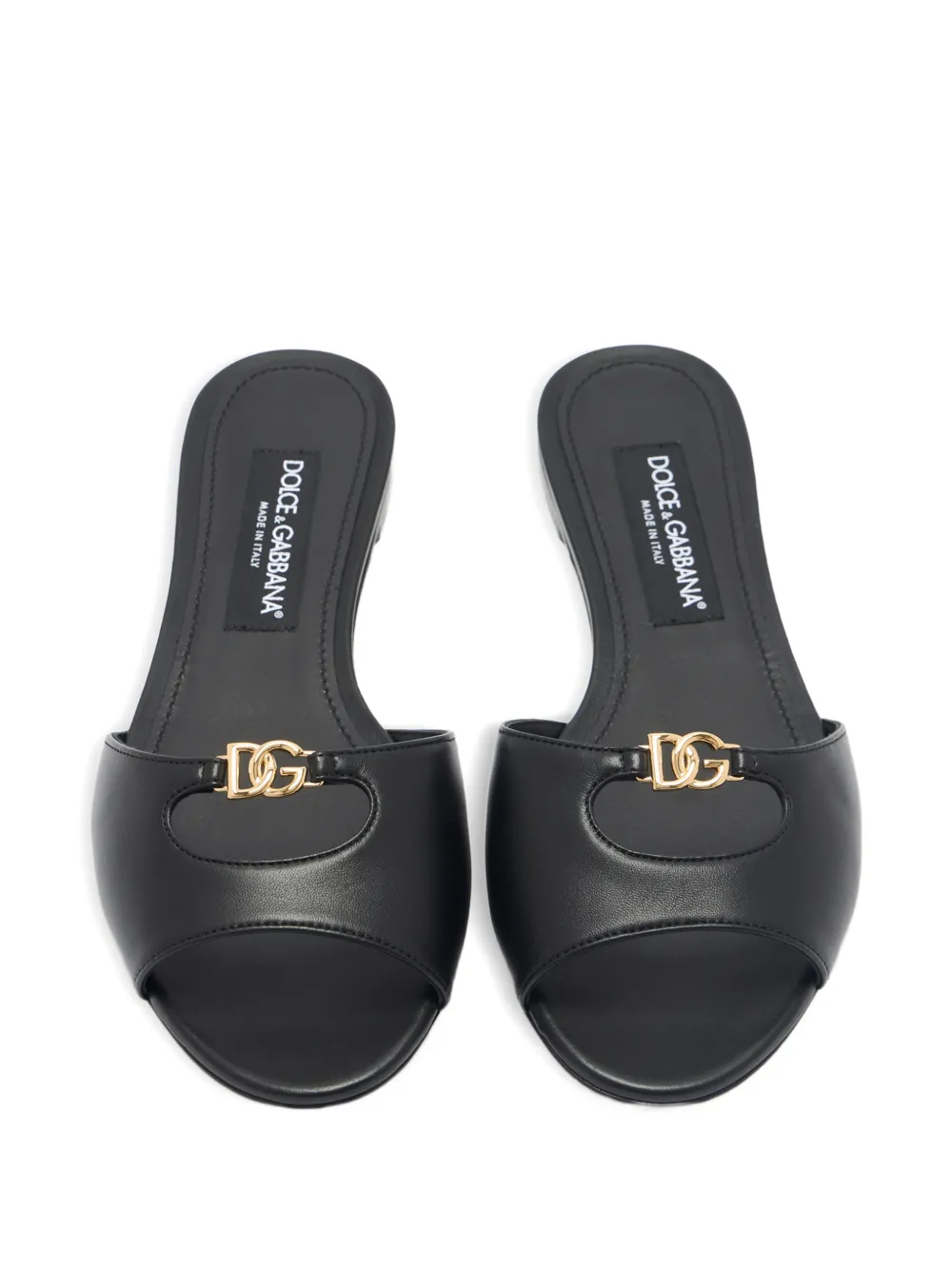 Dolce & Gabbana Lollo logo-plaque sandals Zwart