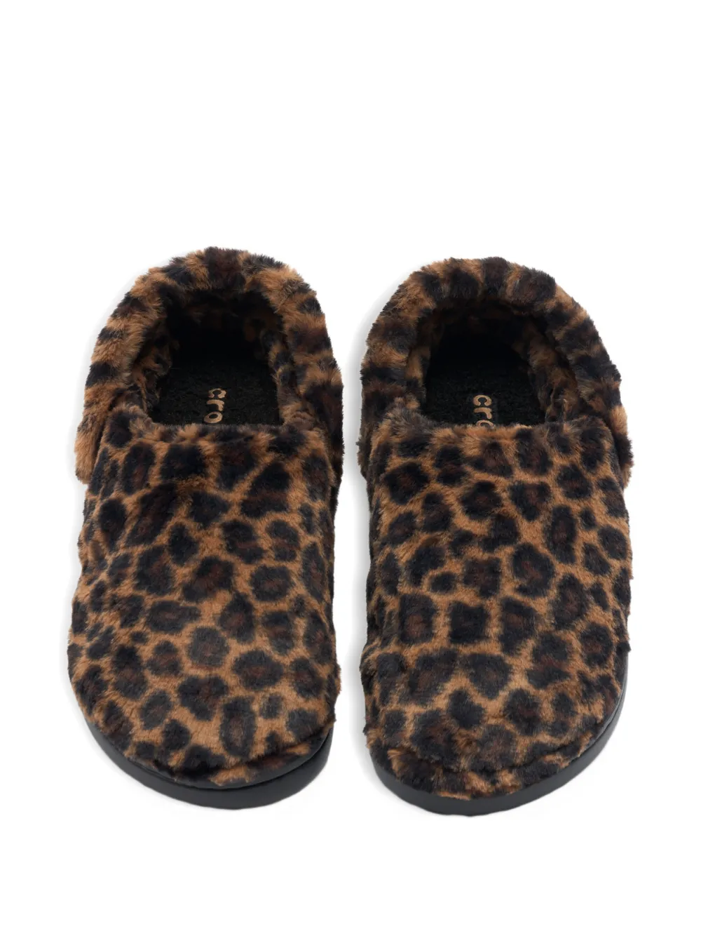 Crocs Donzige slippers met luipaardprint Bruin