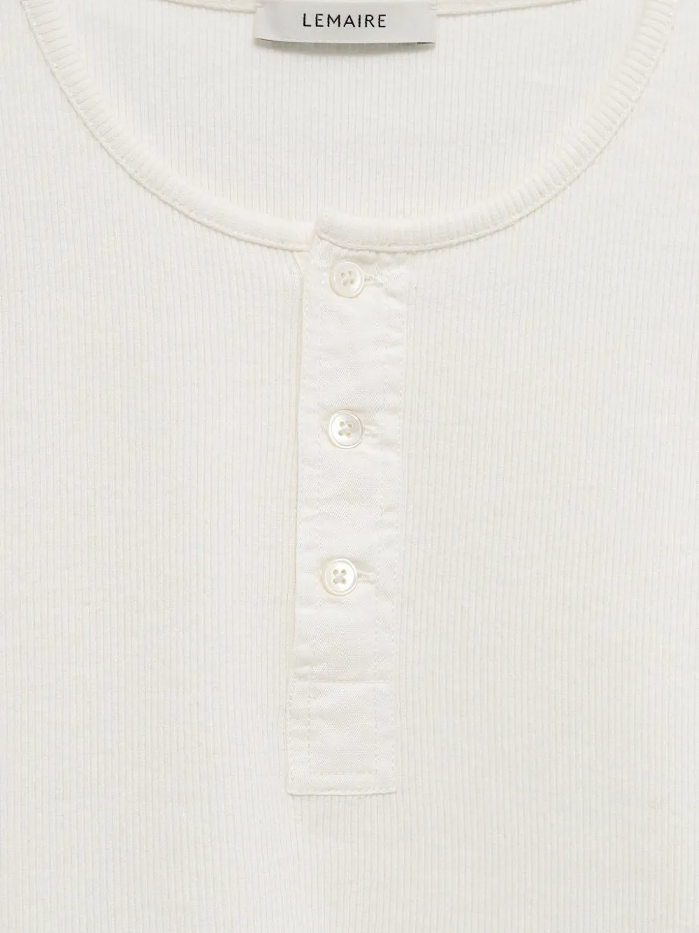 Lemaire Button Ribbed T-shirt - Neutrals 