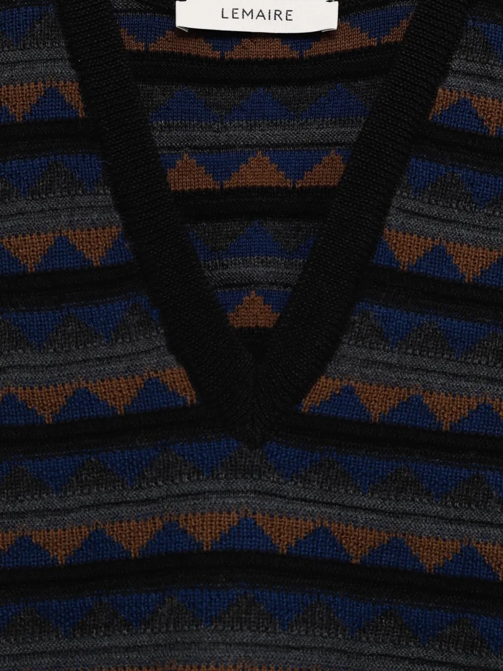  Lemaire V-neck Pattern Vest - Black 