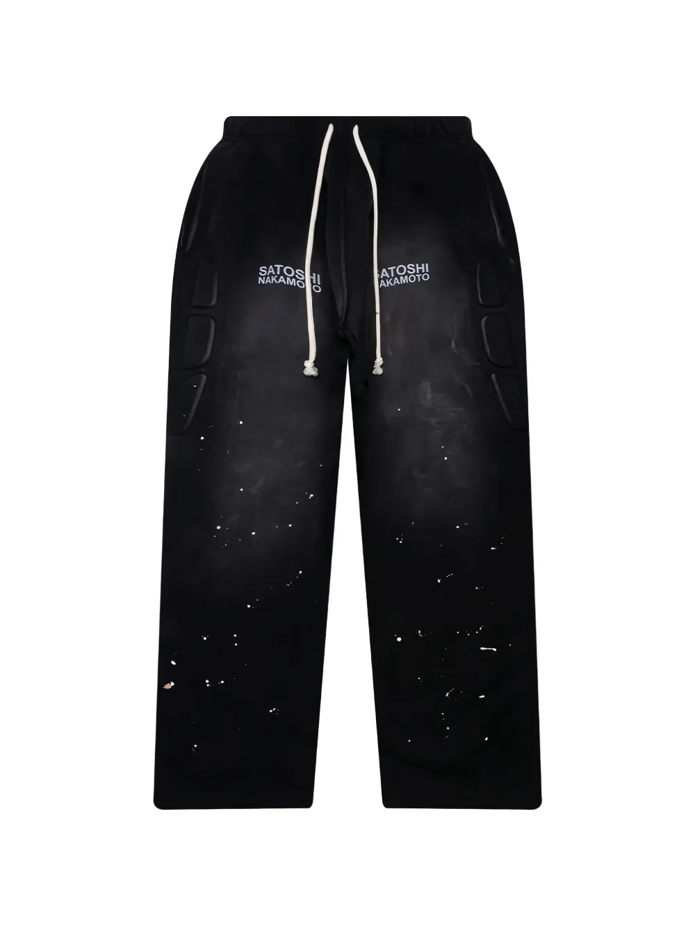 SATOSHI NAKAMOTO padded-detail sweatpants - Nero