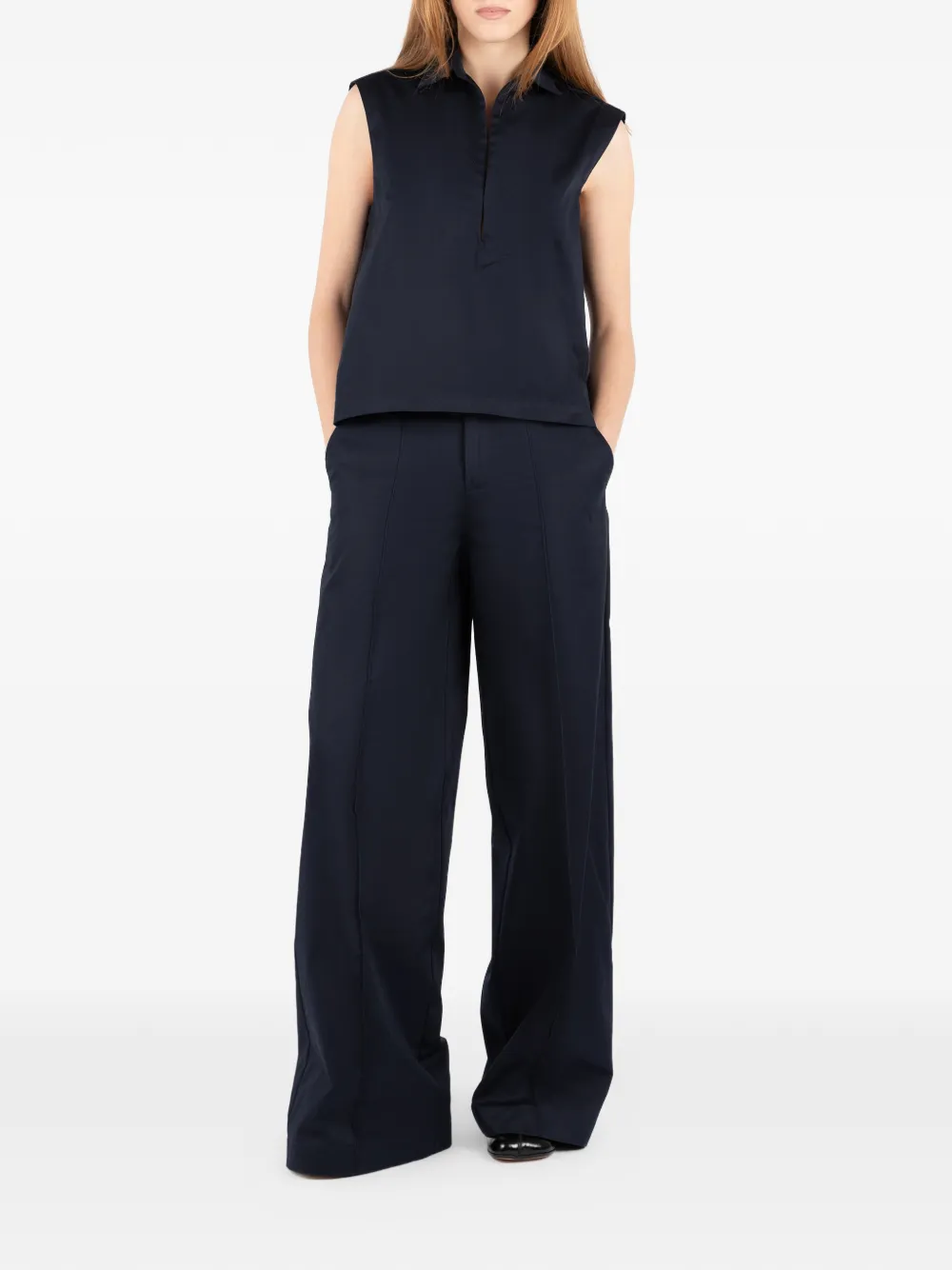 Société Anonyme Mouwloze top Blauw