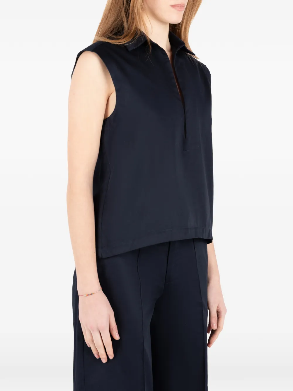 Société Anonyme Mouwloze top Blauw