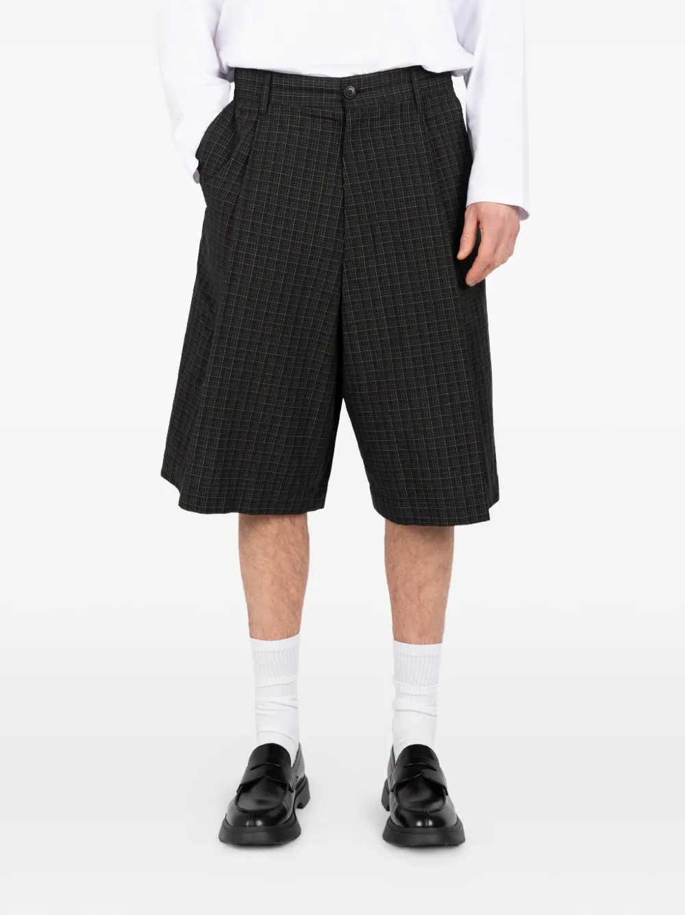 Société Anonyme Geruite geplooide shorts Grijs