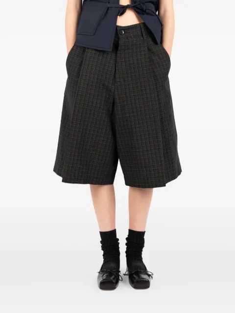 Société Anonyme checked pleated shorts