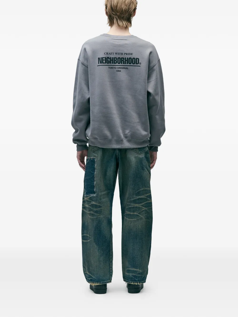 Neighborhood Jeans met patchwork Blauw