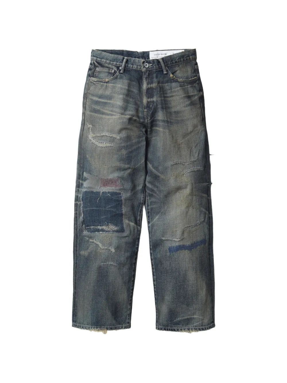 Neighborhood patchwork cotton jeans - Blu