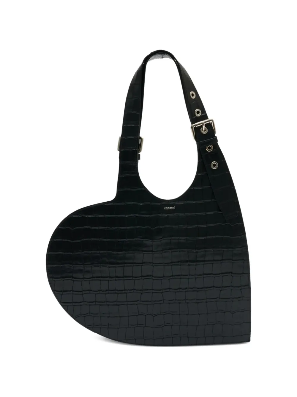 Coperni Croco heart tote shoulder bag - Nero