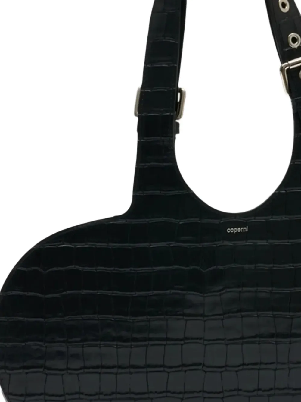 Coperni Croco Heart shopper Zwart