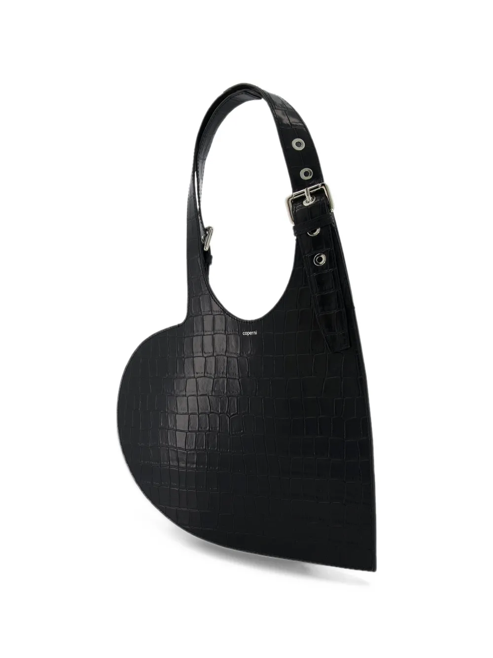 Coperni Croco heart tote shoulder bag - Nero